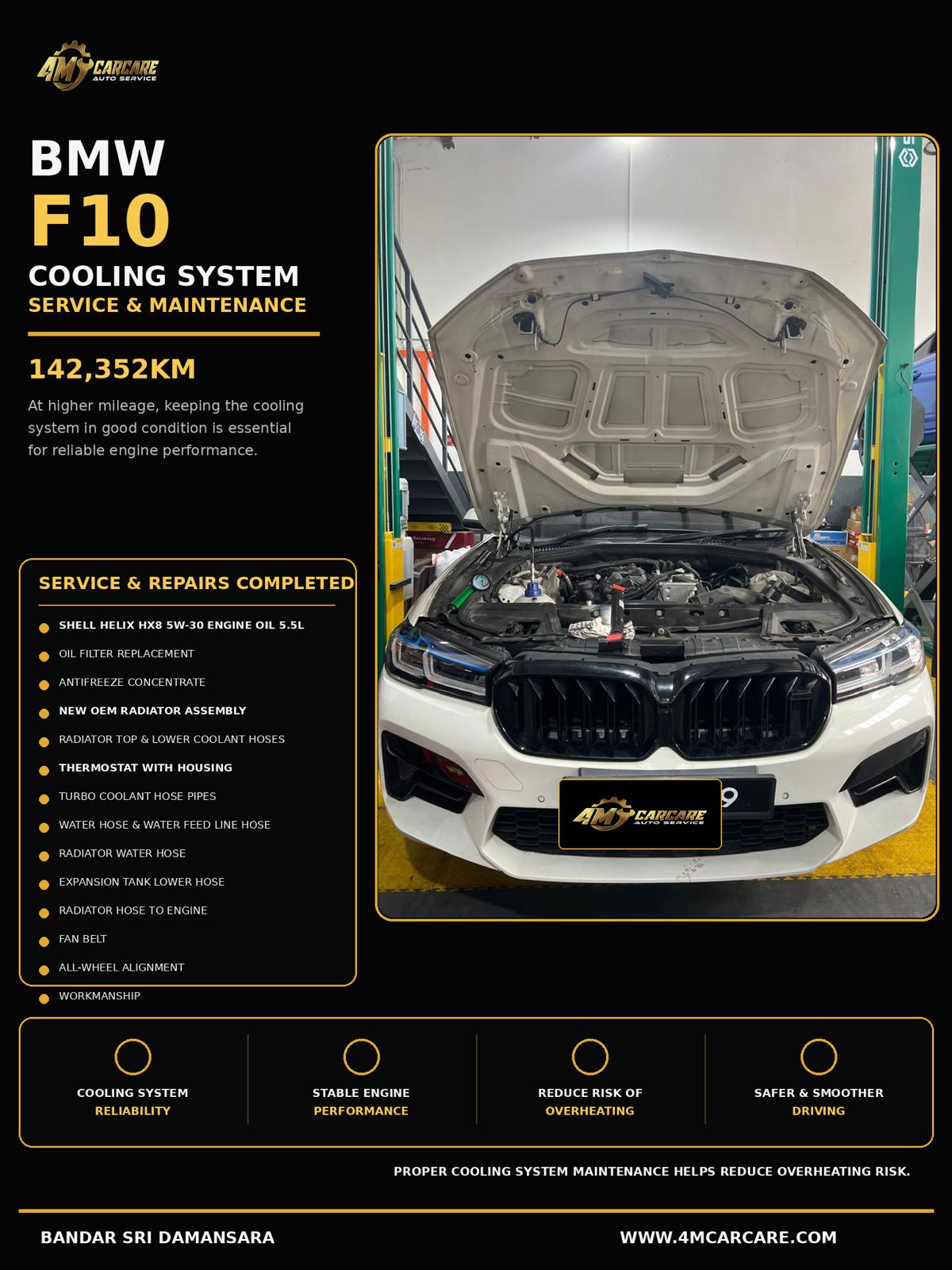 BMW F10 Cooling System Overhaul (142,352 KM · Sri Damansara)
