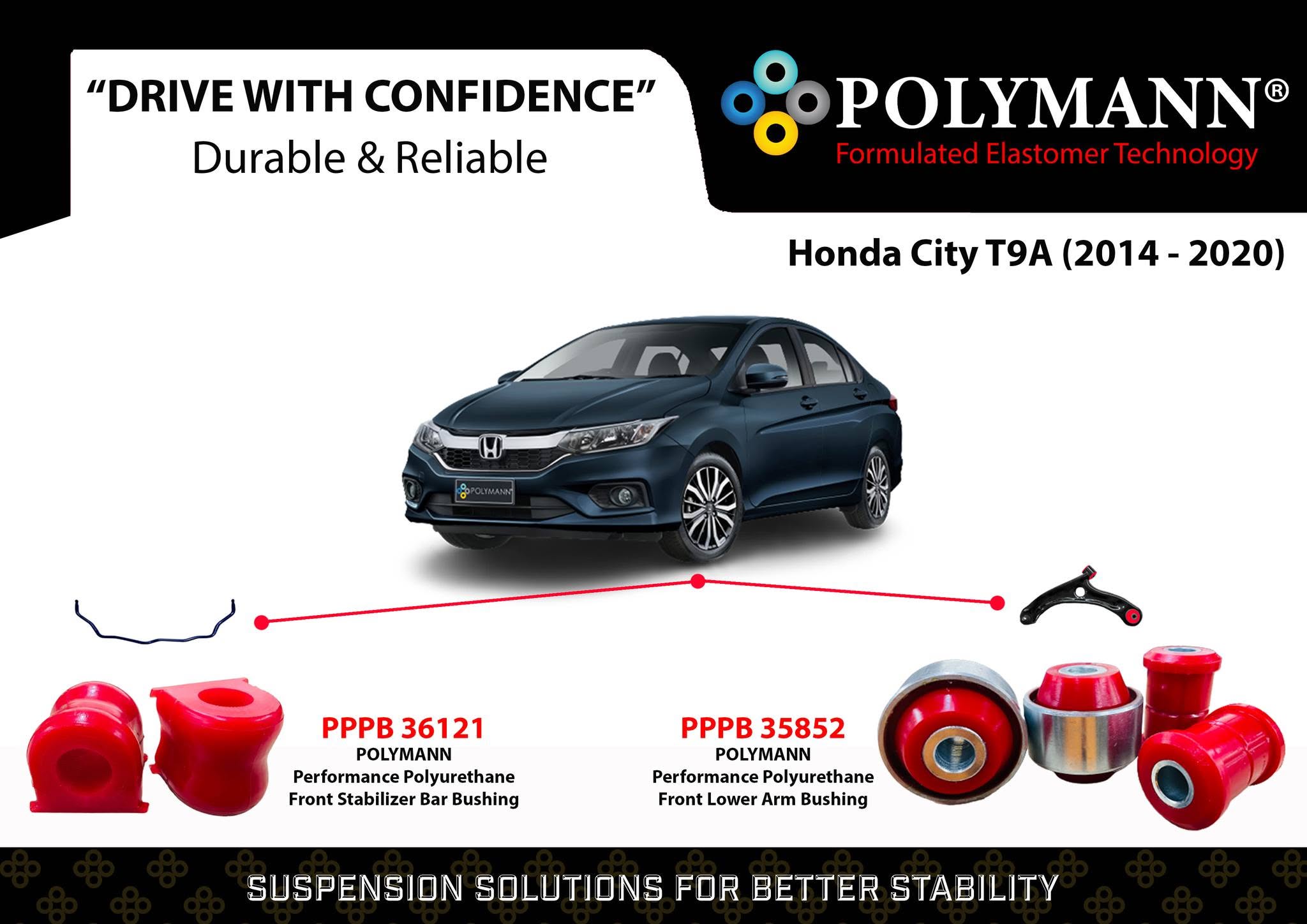 Honda City T9A (2014–2020) Polymann Bushing Upgrade — Restoring Malaysia's Most Popular Sedan