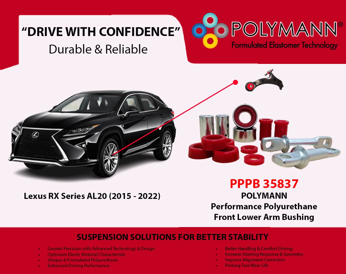 Lexus RX Series AL20 (2015–2022) Polymann Bushing Upgrade — Restoring the Steering Precision a Luxury SUV Demands