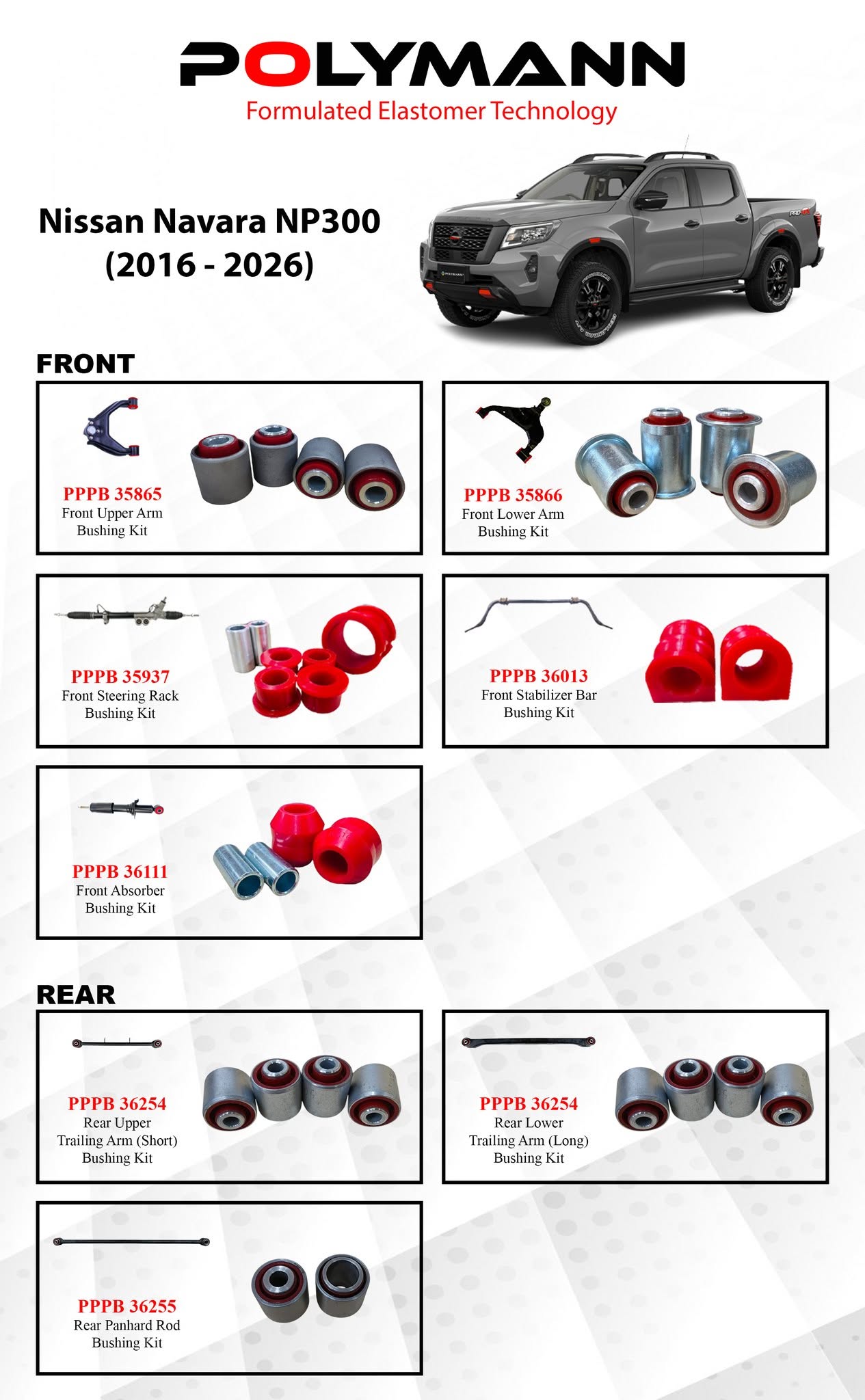 Nissan Navara NP300 (2016–2026) Polymann Bushing Upgrade — Full Front and Rear Restoration for Malaysia's Favourite Pickup