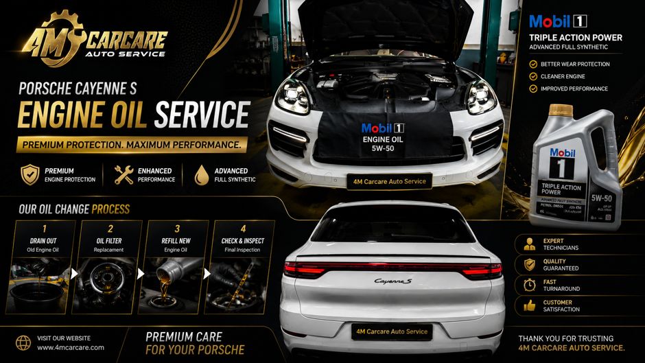Porsche Cayenne S Engine Oil Service in Sri Damansara