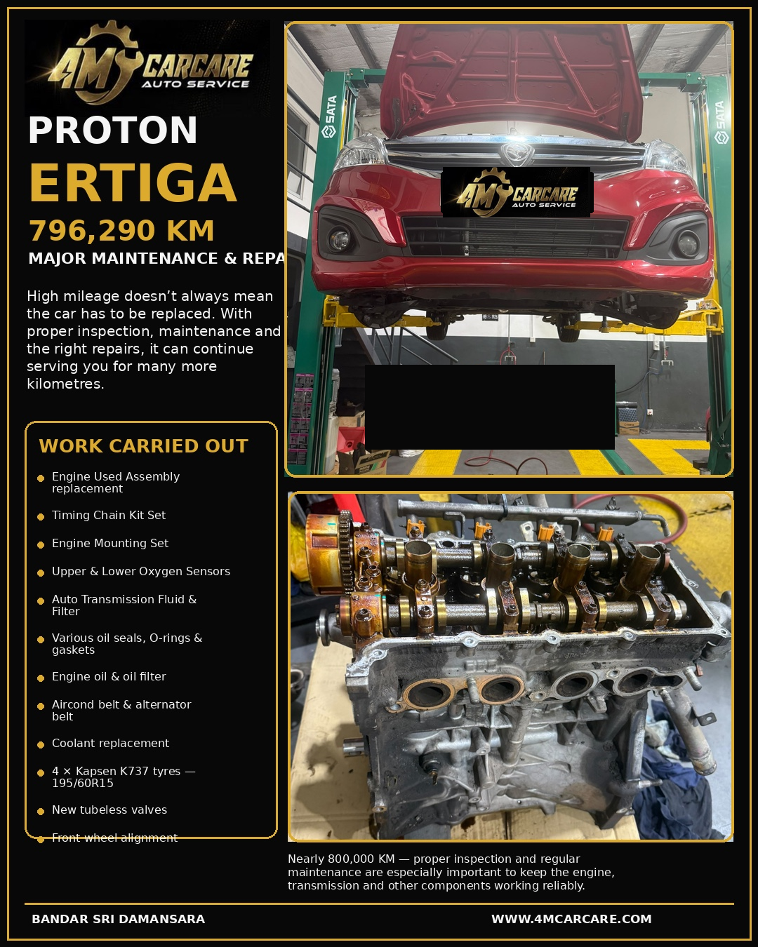 Proton Ertiga High-Mileage Major Repair (796,290 KM · Sri Damansara)